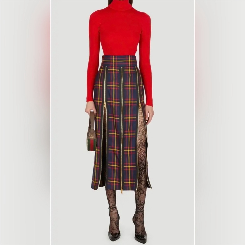 GUCCI Plaid multicolor skirt NWT